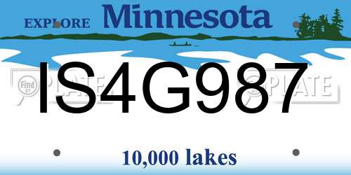 IS4G987 Minnesota License Plate