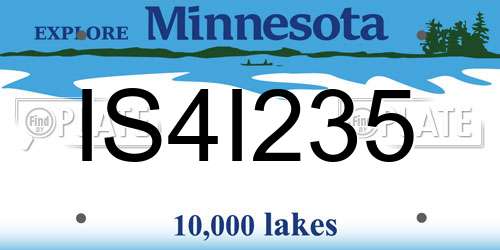 IS4I235 Minnesota License Plate