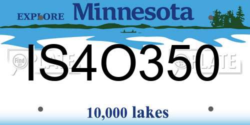 IS4O350 Minnesota License Plate