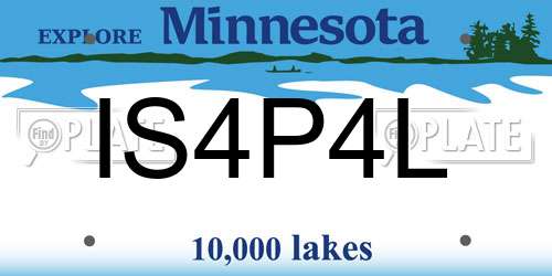 IS4P4L Minnesota License Plate
