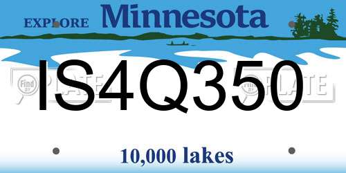 IS4Q350 Minnesota License Plate