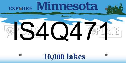 IS4Q471 Minnesota License Plate