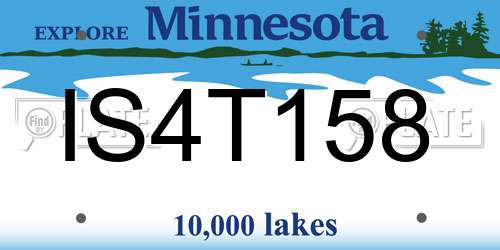 IS4T158 Minnesota License Plate