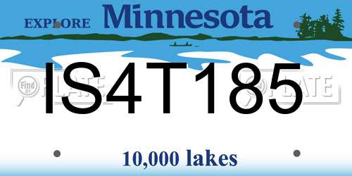 IS4T185 Minnesota License Plate