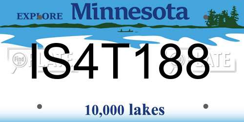 IS4T188 Minnesota License Plate