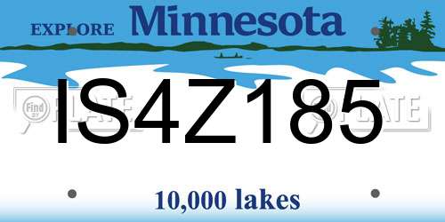 IS4Z185 Minnesota License Plate