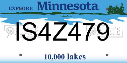 IS4Z479 Minnesota License Plate