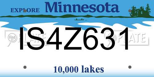 IS4Z631 Minnesota License Plate