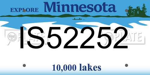 IS52252 Minnesota License Plate