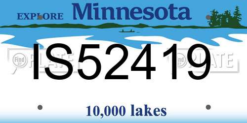 IS52419 Minnesota License Plate
