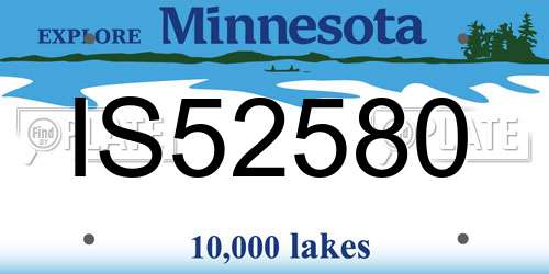 IS52580 Minnesota License Plate