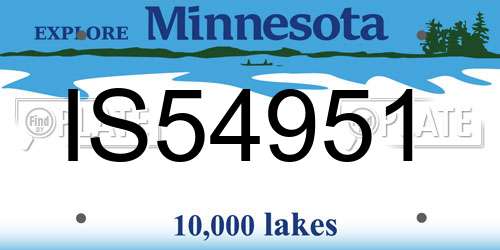 IS54951 Minnesota License Plate