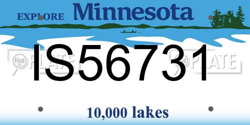 IS56731 Minnesota License Plate