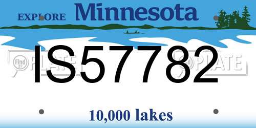 IS57782 Minnesota License Plate