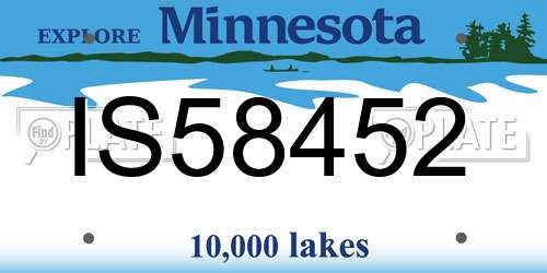 IS58452 Minnesota License Plate