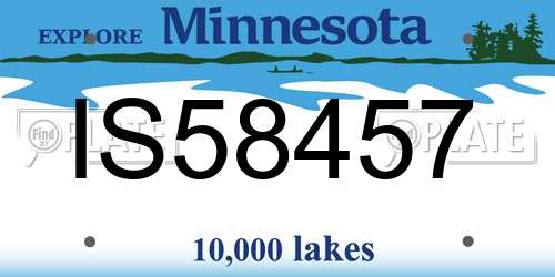 IS58457 Minnesota License Plate