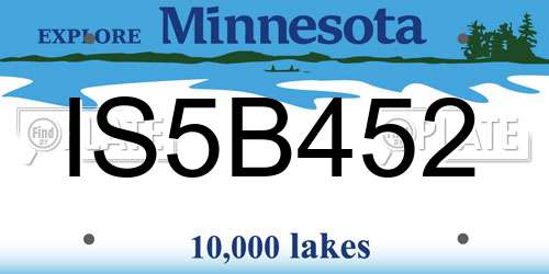 IS5B452 Minnesota License Plate
