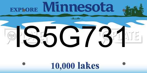 IS5G731 Minnesota License Plate