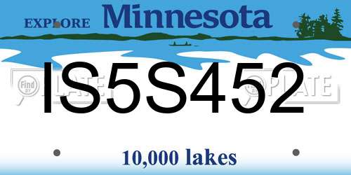 IS5S452 Minnesota License Plate