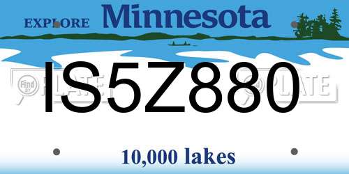 IS5Z880 Minnesota License Plate