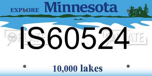 IS60524 Minnesota License Plate
