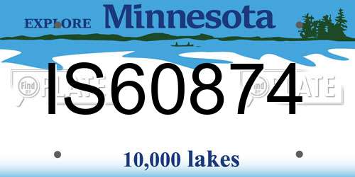 IS60874 Minnesota License Plate
