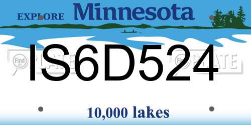 IS6D524 Minnesota License Plate