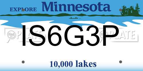 IS6G3P Minnesota License Plate