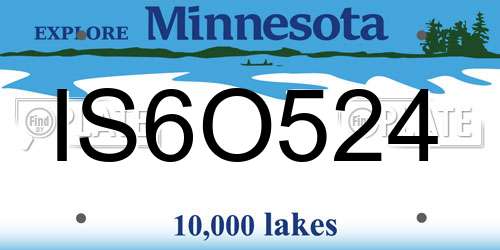 IS6O524 Minnesota License Plate