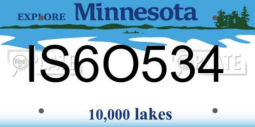 IS6O534 Minnesota License Plate