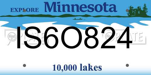 IS6O824 Minnesota License Plate