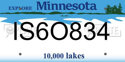 IS6O834 Minnesota License Plate