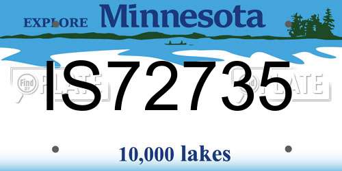 IS72735 Minnesota License Plate