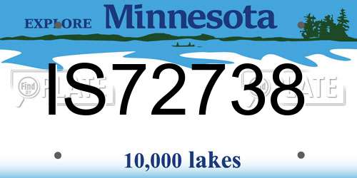IS72738 Minnesota License Plate