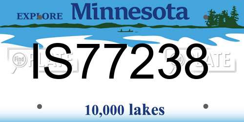 IS77238 Minnesota License Plate
