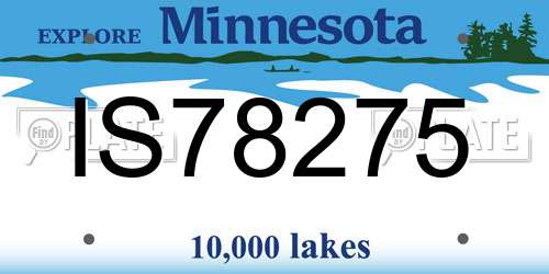 IS78275 Minnesota License Plate