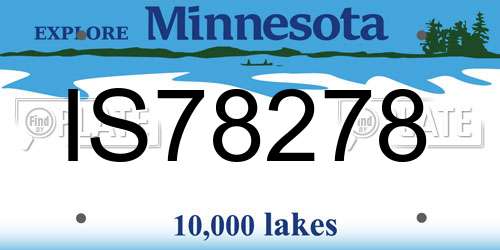IS78278 Minnesota License Plate