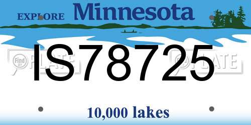 IS78725 Minnesota License Plate