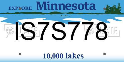 IS7S778 Minnesota License Plate