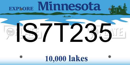IS7T235 Minnesota License Plate
