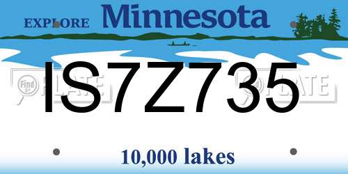 IS7Z735 Minnesota License Plate