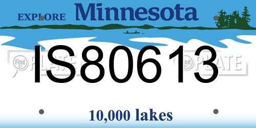 IS80613 Minnesota License Plate