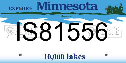IS81556 Minnesota License Plate