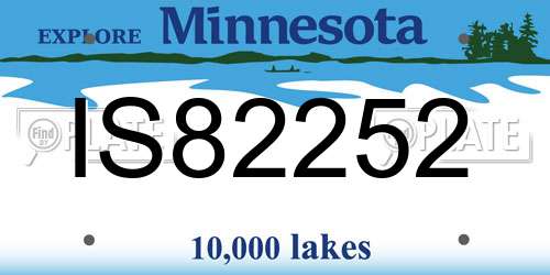 IS82252 Minnesota License Plate