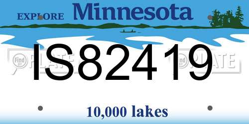 IS82419 Minnesota License Plate