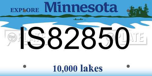 IS82850 Minnesota License Plate