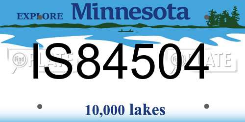 IS84504 Minnesota License Plate