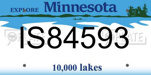 IS84593 Minnesota License Plate