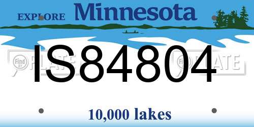 IS84804 Minnesota License Plate