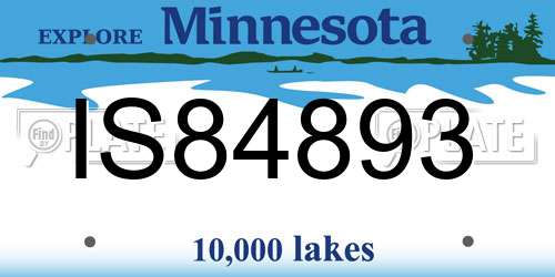 IS84893 Minnesota License Plate